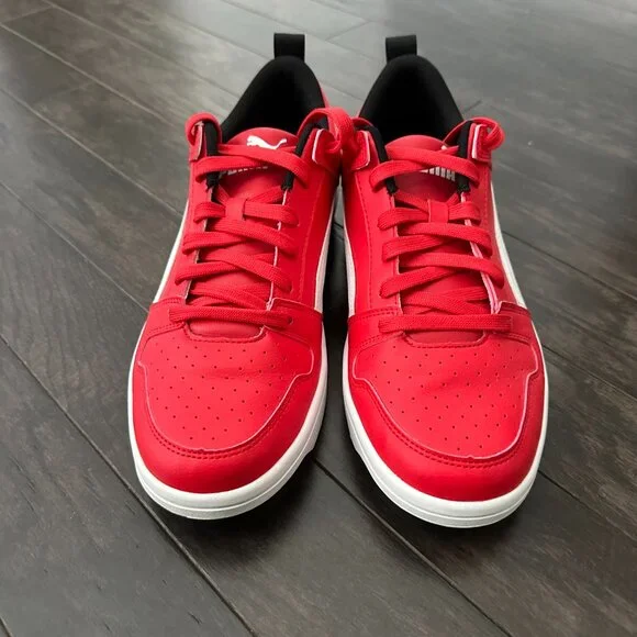 Puma Rebound Layup Lo Red, Black & White US Men's 10.5 Sneakers NWOT - Picture 4 of 12